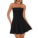 OFEEFAN Womens Tube Dresses Strapless Homecoming Graduation Formal Party Club Mini Dress Date Outfits