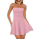 OFEEFAN Womens Tube Dresses Strapless Homecoming Graduation Formal Party Club Mini Dress Date Outfits