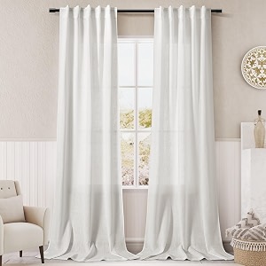 Off White Linen Curtains 84 inches Long