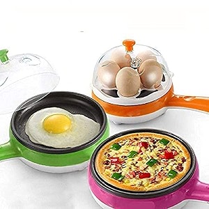 offenberg multifunctional 2 in 1 electric egg boiling steamer egg frying pan egg boiler electric automatic off with egg boiler machine non-stick electric egg frying pan multicolor