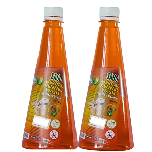 saso herbal kennel wash amp pet floor cleaner  pack of 2 1000 ml  100 natural amp chemical-free  removes odor amp germs  safe for pets 