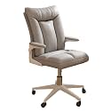 Office Chair Comfortable Soft Office Chair with Adjustable Armrests PU Leather Adjustable Swivel Chair for Home Study Chair for Bedroom Office Chair with Medium Back