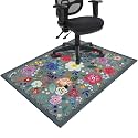Office Chair Mat for Hardwood & Tile Floor,Boho Floral 36"x48" Computer Chair Mat for Rolling Chairs Carpet,Under Desk Non Slip Gaming Rug,Low-Pile Rubber Backing Large Protector Mat(Gray)