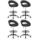 BESTFAIR Office Drafting Chair, Counter Height Bar Stool with Back Support