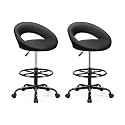 BESTFAIR Office Drafting Chair, Counter Height Barstools with Back Support