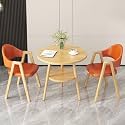 Office Reception Desk and Chair Set, Small Dining Table with Chairs, Business Coffee Leisure Table and Chair Set for Lounge, Living Room, Kitchen, Cafe, Small Spaces