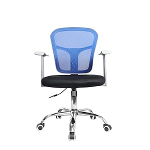 the office room chair with stylish flat fixed armrestchrome finished metal base amp blue fabric computer desk home workstation chair