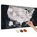 Office Wall Art Huge US Map with Pins Vintage Wall Decor