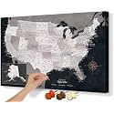Office Wall Art Large US Map with Pins Inspirational Art for Men