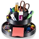 Officemate Deluxe Rotary Organizer, 16 Compartments, Recycled, Black (26255)