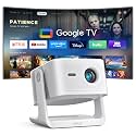 【Official Licensed Google TV】4K Smart Projector with WiFi and Bluetooth, VOPLLS Outdoor Projectors with 50W Dolby/AI Auto Focus, Portable Movie Phone Wireless Gaming Wifi Proyector for Bedroom/Home