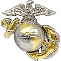 Officially Licensed United States Marine Corps USMC EGA Gold Tone and Silver Tone Right Lapel Pin (Right Pin)