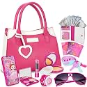 Officygnet Play Purse for Little Girl, Pretend Princess Play Girls Toys for 3 4 5 6 7 8 Year Old, Toddler Purse with Accessories, Kids Toy Purse Birthday for Girls Ages 3-5 4-5 6-8