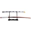 Offo Demon Slayer Kyojuro Rengoku (100cm Life-Size) Wooden Katana | Premium Anime Sword for Cosplay, Martial Arts, Display &amp; Training | Elegant Gift for Fans, Kids, Teens &amp; Collectors