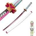 Offo Demon Slayer Mitsuri 100cm Life-Size Wooden Katana Replica, Premium Anime Cosplay Prop with Scabbard for Display &amp; Collection, Decorative Gift for Fans &amp; Collectors