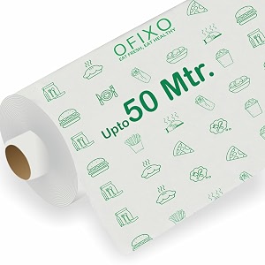 ofixo food wrapping paper roll - premium non-stick butter wrapping paper food wrapping paper re-heatable non stick paper parchment paper 50 meter