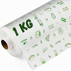 ofixo food wrapping paper roll - premium non-stick butter wrapping paper food wrapping paper re-heatable non stick paper parchment paper 1 kg