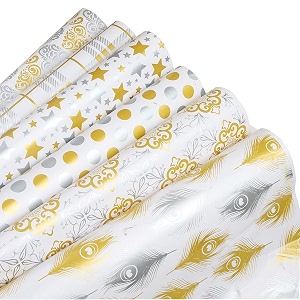 ofixo md4 premium design gift wrapping paper sheet gift wrap roll papers sheets cover rapping paper gift packing materials paper sheet for gift packing mix design-pack of 6multicolor