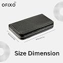 OFIXO Premium Leatherite (Black Soft) Card Holder RFID Protector Stylish Executive Credit/Debit/ATM/ID/Visiting Super Sleek, Sturdy || 6 Card Holder 9.5cm X 6.7cm X 1.3cm|| for Men's & Women's