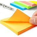 OFIXO Sticky Notes 3x3 Self-Stick Notes 5 Bright Multi Colors Purple Sticky Notes (400 Pcs)