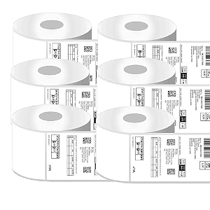 ofixo thermal shipping 400 labels printer sticker roll white 434x 634 pack of 6 for ecommerce and seller flex shipping  compatible with tsc zebra amp rollo label printers