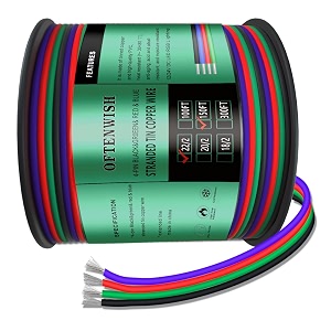 150ft rgb 4 wire conductor 22 gauge cords 4pin 22awg extension cable tinned copper for led strips