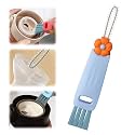 OFY ONLY FOR YOU 3 in 1 Cup Lid Cleaning Brush, Crevice Cleaning Brush Set for Baby Bottle, Cup, Kitchen, Home, Blue, Polypropylene Bristles, Polypropylene Material