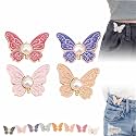 OFY ONLY FOR YOU Pearl Butterfly Waist Buckle, Detachable Butterfly Clips, Women's 6Pcs Butterfly Waist Tighteners