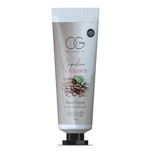 og beauty capuchino refreshing coffee hand cream  for intense moisturization amp softer smoother skin  non greasy formula amp fast absorbing formula  50 gm