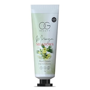 og beauty moringa meadows hand cream  softens rough cuticles with moisturizers  prevent dry amp rough skin  suitable for all skin types  50 gm