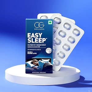 og wellness easy sleep  melatonin 5mg with jatamansi extract  natural sleep aid chew mints  non-habit forming  orange amp polomint flavor  30 mints for relaxation amp deep rest