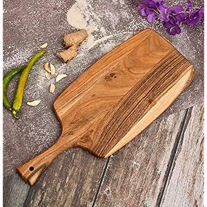 acacia natural wood chopping board with handle durable wooden vegetable amp fruits chopper knife-friendly cutting boards cutter pad 432 x 178 cm