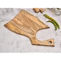 Acacia Natural Wood Designer Chopping Board with Handle, Durable Wooden Vegetable &amp; Fruits Chopper, Knife-Friendly Cutting Boards, Cutter Pad (35.6 X 17.8 cm)