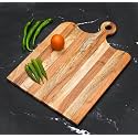 Natural Mixwood Grande Chopping Board, Durable Wooden Vegetable &amp; Fruits Chopper, Knife-Friendly Cutting Boards, Non-Slip Cutter Pad for Kitchen (46 X 30 cm)
