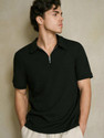 Ogha Solid Men Polo Neck Black T-Shirt
