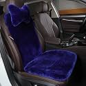 OGLAND Blue Fuzzy Sheepskin Car Seat Cover | Soft Natural Fur Wool Cushion