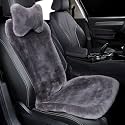 OGLAND Fuzzy Sheepskin Car Seat Cover for Soft Fur Fluffy Auto Wool Cushion