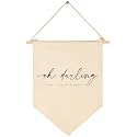 Oh Darling,Don't You Ever Grow Up-Canvas Flag Wall Decor Gift for Baby Boys Girls Kids-Canvas Hanging Banner Pennant Wall Decor Gift for Nursery Baby Room Playroom Homeschool Reading Room Bedroom