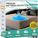 OhGeni Waterproof Mattress Protector, Queen Size Mattress Pad Fitted with Deep Pocket 6"-18", Breathable Noiseless &amp; Soft, Washable Dirt-Proof Mattress Cover for Home, Hotel, Brown, Daybed Cover