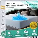 OhGeni Waterproof Mattress Protector, Queen Size Mattress Pad Fitted with Deep Pocket 6"-18", Breathable Noiseless Soft, Washable Dirt-Proof Mattress Cover, Blue, More Than 99 pcs fibers, Daybed Cover