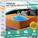 OhGeni Waterproof Mattress Protector, Queen Size Mattress Pad Fitted with Deep Pocket 6"-18", Breathable Noiseless &amp; Soft, Washable Dirt-Proof Mattress Cover for Home, Hotel, Orange, Daybed Cover
