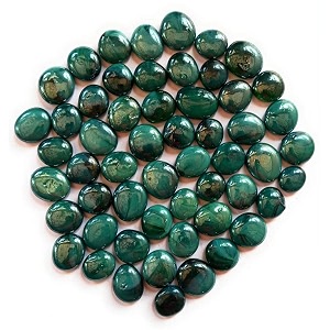ohhsome 1kg green glass pebbles