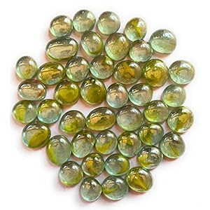 ohhsome 1kg green transparent pebblesstones for bamboo plantbalconybottle craftfish tankfish bowl