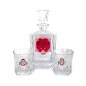 Ohio State Buckeyes Decanter Set with Two Rocks Glasses 25oz