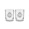 Ohio State Buckeyes Satin Finish Rock Glass Set of 2 14oz
