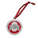 Ohio State Ornament Non-Dated | Hand-Sculpted Christmas Tree Ornament | Intricately Crafted Metal Pewter Alma Mater Inlay
