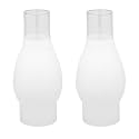 Ohlectric Glass Lamp Chimney - Chimney ¾ Frosted Glass Shade - Hand Blown Replacement For Vintage Oil Lamps - Prevent The Flame - Curvy Lamp Chimneys - 3 Inch Fitter, Pack Of 2 - OL-44500