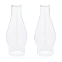 Ohlectric Glass Lamp Chimney - Chimney Transparent Glass Shade - Hand Blown Replacement For Vintage Oil Lamps - Prevent The Flame - Curvy Lamp Chimneys, 2 ⅝ inch Fitter, Pack Of 2 - OL-44487