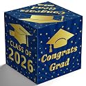 OHOME Graduation Decorations 2026 2027 - Blue Gold Graduation Card Box for Graduation Decorations Class of 2026 - Graduation Party Decorations Decor Supplies Favors,Graduation Centerpieces 2026