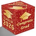 OHOME Graduation Decorations 2026 2027 - Red Gold Graduation Card Box for Graduation Decorations Class of 2026 - Graduation Party Decorations Decor Supplies Favors,Graduation Centerpieces 2026